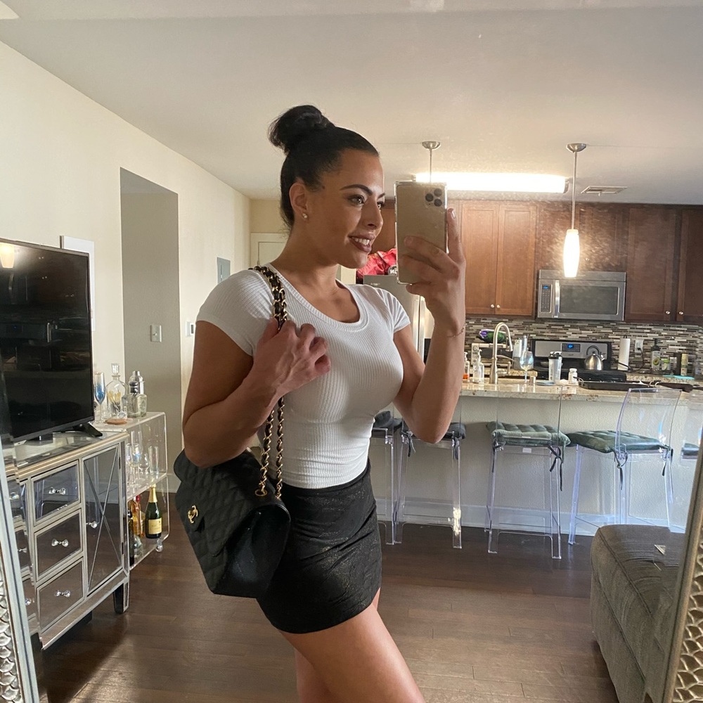 Metallic Black and Gold Forever 21 Skirt